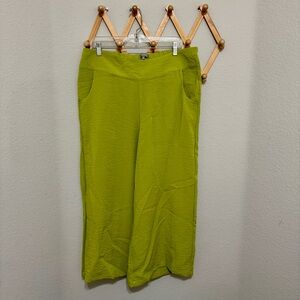 Habitat Lime Green Rayon Pull On Wide Leg Pants Size L